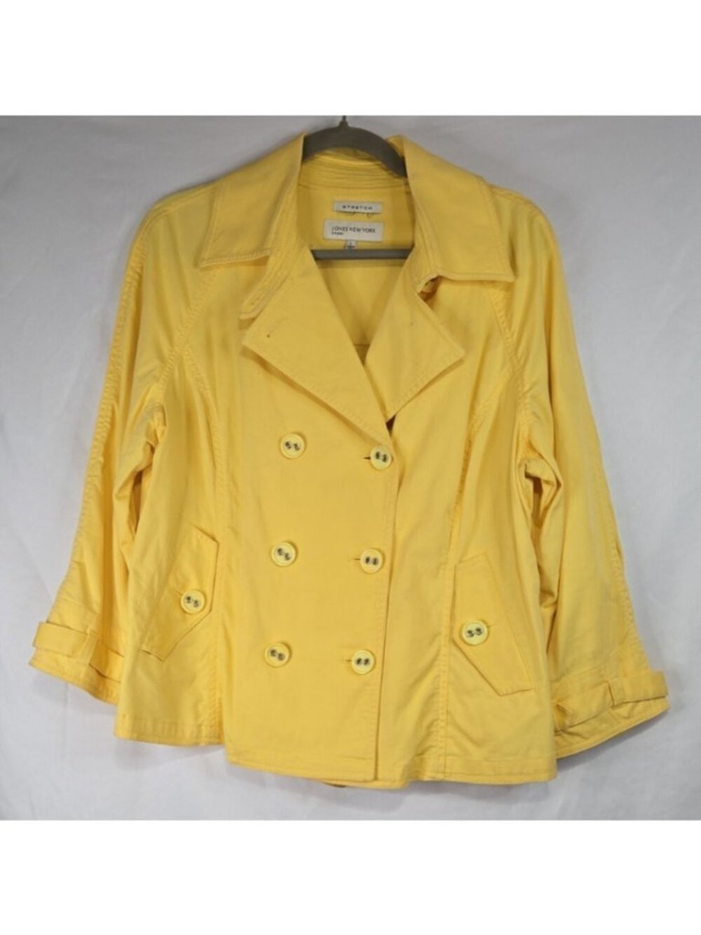 Jones of New York Yellow Double Breasted Ladies Jacket Size L